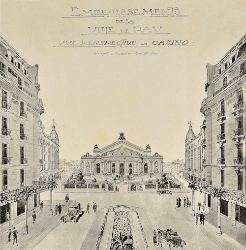 L’image représente le projet de construction du casino sur l’actuelle place Clemenceau